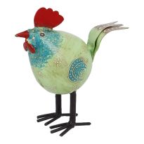 Hahn Nils, grün/Sonne, Höhe 15 cm