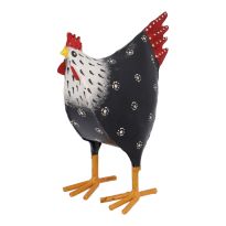 Huhn Tobi, bunt/schwarz, 16 cm