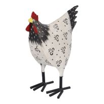 Huhn Tobi, bunt/weiß, 16 cm
