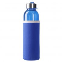 Trinkflasche Glas mit Mantel, blau, 500 ml