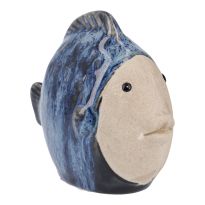 Fisch Rustik, rund/blau, 11 cm