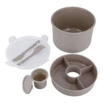 Lunchbox, rund, grau, 12 cm