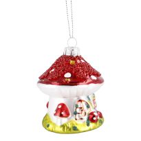 Anhänger Fancy, bunt, Pilz-Haus, 7.5 cm