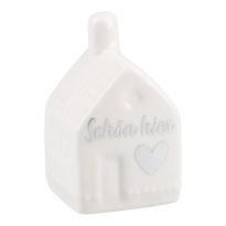 Haus mit Spruch, Schön/silber, 7 cm