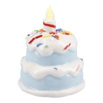 LED-Torte Geburtstag, blau, 9 cm