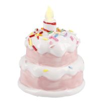 LED-Torte Geburtstag, rosa, 9 cm