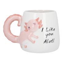Becher Axolotl, rosa/weiß, 550 ml