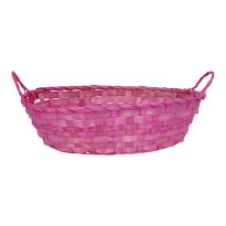 Korb mit Griff, oval/pink, 35 x 27 cm