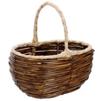 Henkelkorb Flecht, klein, braun, 13 x 9 cm