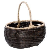 Henkelkorb Flecht, klein, schwarz, 13 x 9 cm