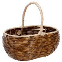 Henkelkorb Flecht, groß, braun, 20 x 14 cm