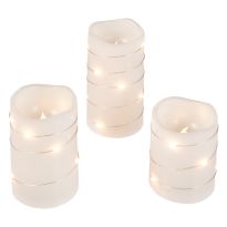 3er Set LED-Kerze mit LED-Draht