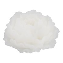 Kerze Rose, weiß, 12 cm