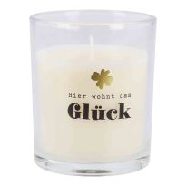 Kerze im Glas, Glück/Hier wohnt das Glück, 6 x 7 cm