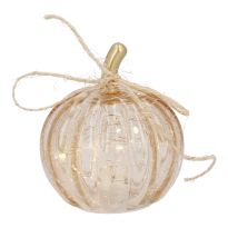 LED-Kürbis Craquele, gelb, 9 cm