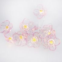 Lichterkette Blume, rosa, 10er
