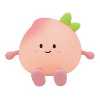 LED-Deko mit Gesicht, Pfirsich, 11 cm