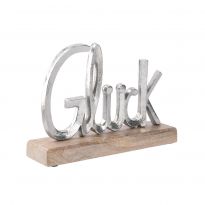 Deko-Buchstaben Glück, silbermatt, 25 cm