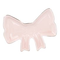 Deko-Schleife, rosa/gold, 17.5 cm