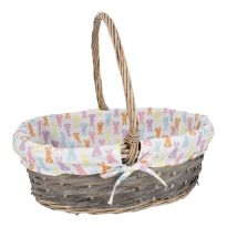 Henkelkorb Hasen, bunt, 39 x 32 cm