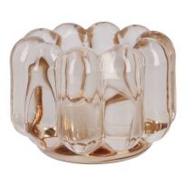 Teelichthalter Bubble, hellbraun, 7 x 6.5 cm