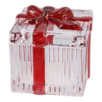 Glasdose Schleife, Geschenk, 7 x 7 x 6.5 cm