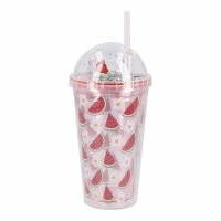 Becher mit Strohhalm