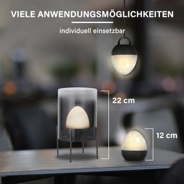 LED-Leuchte Ovo, Glas, 22 cm