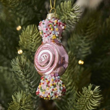 Anhänger Fancy, bunt, Bonbon/rosa Streusel, 10.5 cm