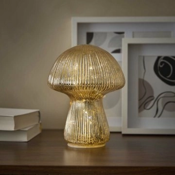 LED-Pilz Rille, beige, 21 cm