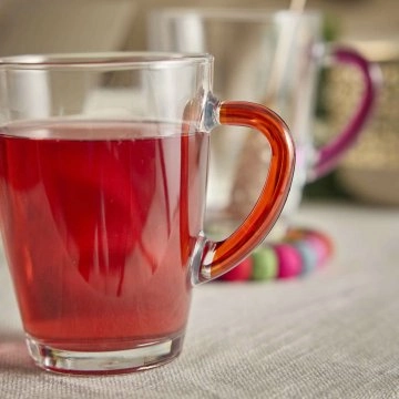 Teeglas mit Farbhenkel, orange, 350 ml