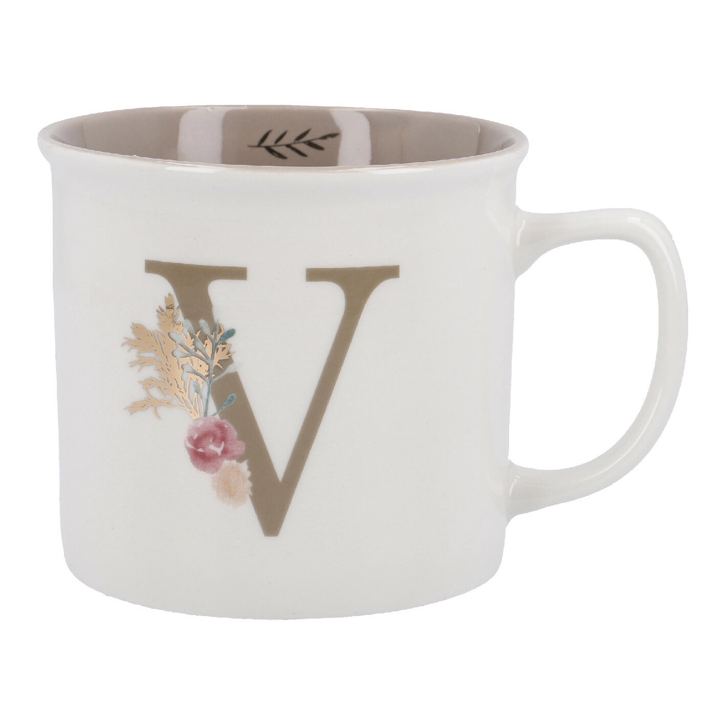 Becher Buchstabe/Blumen, V, 390 ml