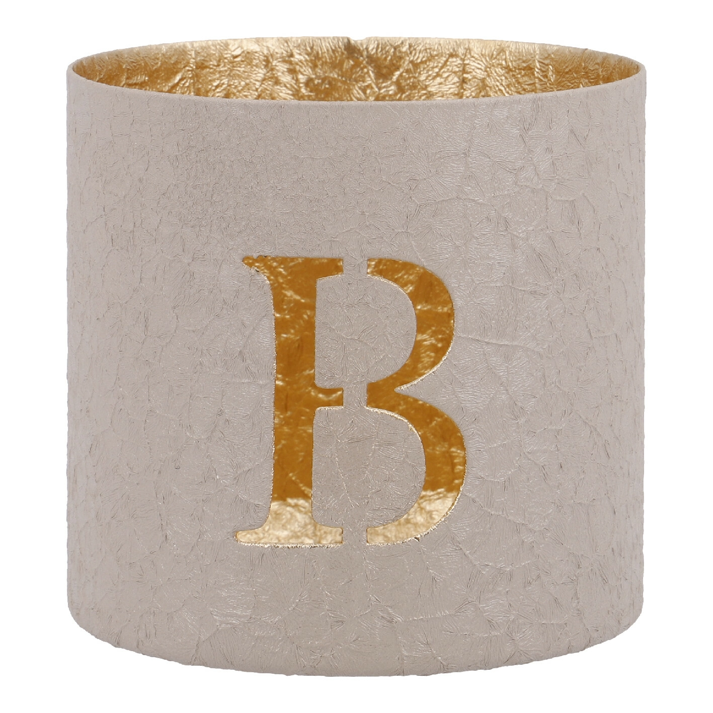 Teelichthalter Buchstabe, B/beige, 7.8 x 7.5 cm