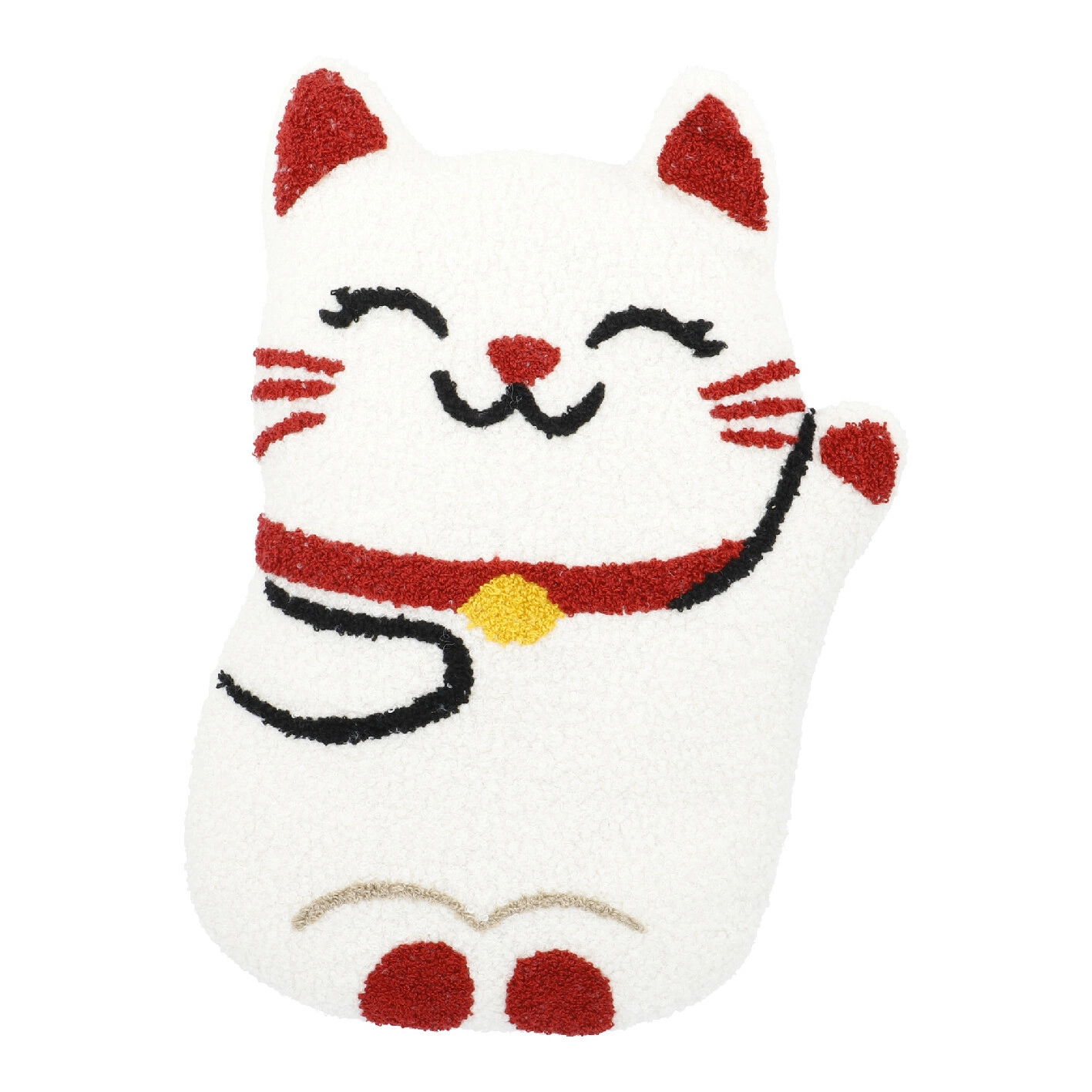 Kissen Winkekatze, Winken/weiß, 26 x 40 cm