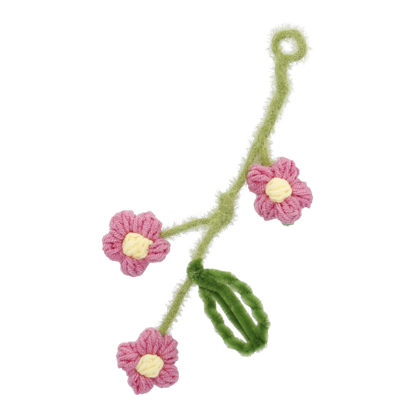 Anhänger Häkelblumen, pink, 25 cm
