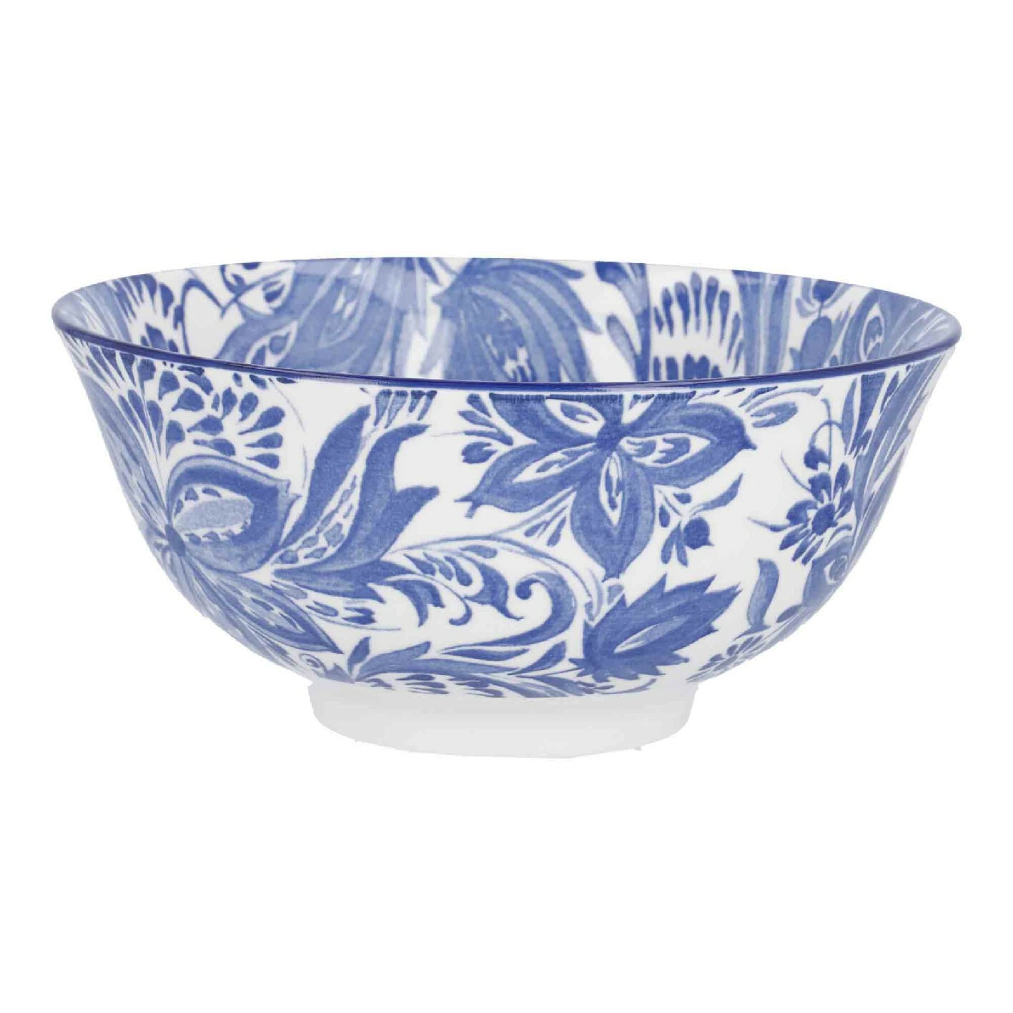 Schale Bali, Blumen/blau, tief, 15.5 cm