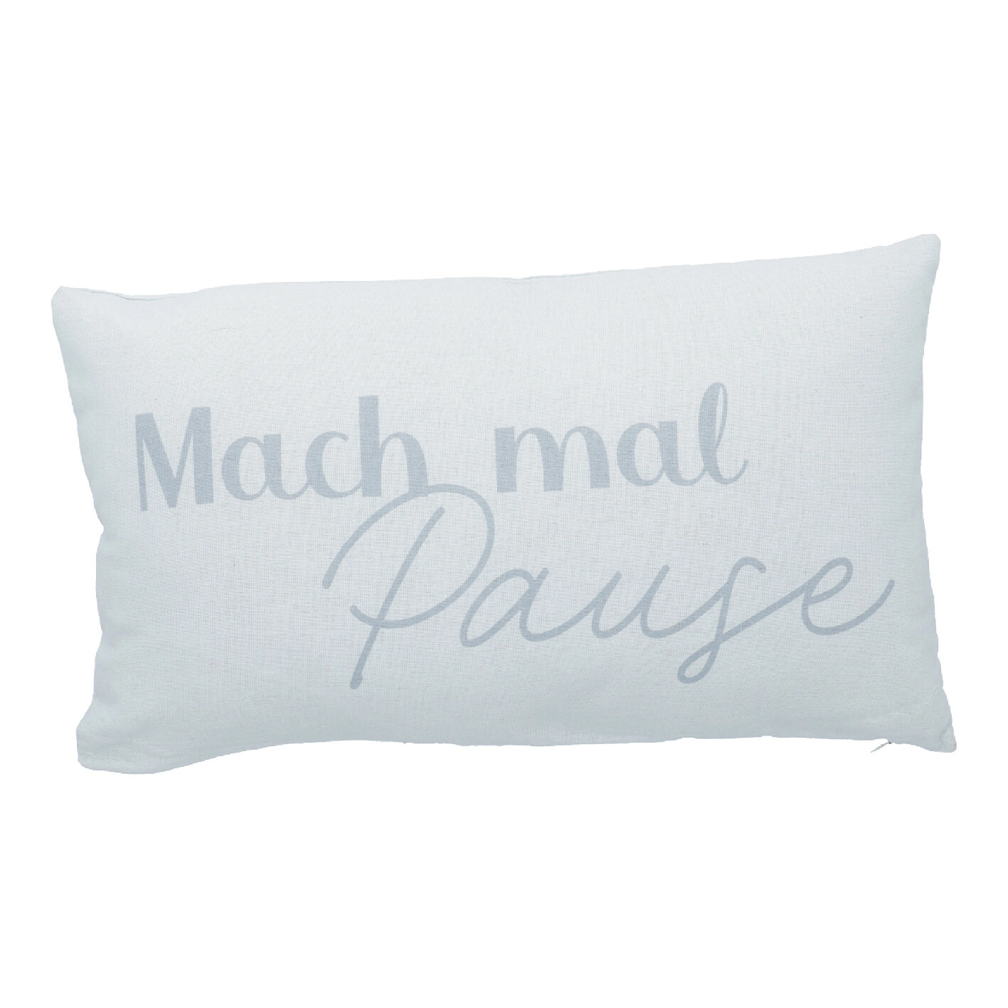 Kissen Mach mal Pause, hellblau, 50 x 30 cm