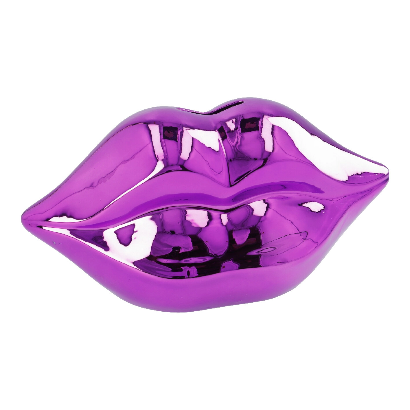 Spardose Lippen, lila, 20 x 10 cm