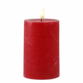 LED-Kerze Rustik, rot, 7.5 x 14.5 cm