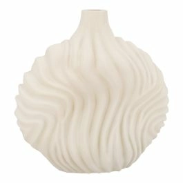 Vase Design, Rippel/creme, 21.5 x 22 cm