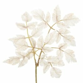 Laubzweig Samt, beige, 36 cm