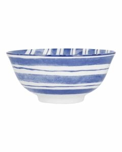 Schale Bali, Streifen/blau, tief, 15.5 cm