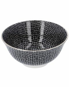 Schale China, gro&szlig;, schwarz/wei&szlig;, Perlen