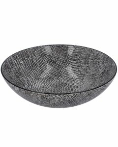 Sch&uuml;ssel China, flach, Striche, schw/wss, 23 cm