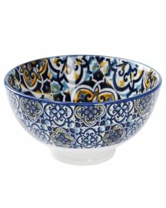 Schale China, hoch, blau/gelb, 9.5 cm