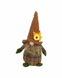 Wichtel Blatt/Blume, braun, 38 cm