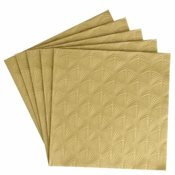 Serviette Artdeco, Prägung, gold, 16 Stück