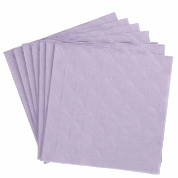 Serviette Artdeco, Prägung, flieder, 16 Stück