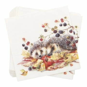 Servietten Waldtiere, Igelpaar, 20 Stück