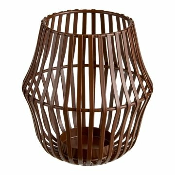 Metall-Laterne, Raute/braun, 15 x 16 cm